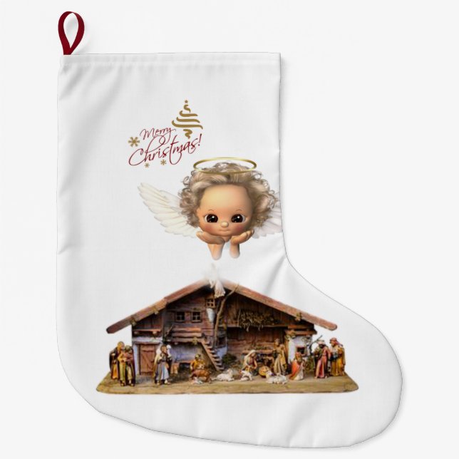 Christmas Stocking, Jesus Christ Large Christmas Stocking (Front)
