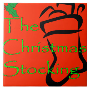 Christmas Stocking logo tile/trivet Tile