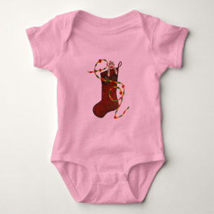 Christmas Stocking Monkey Infant Creeper