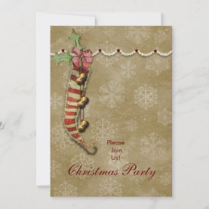 Christmas stocking Old fashion invitation