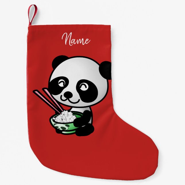 Christmas Stocking. Panda. Small Christmas Stocking (Front)