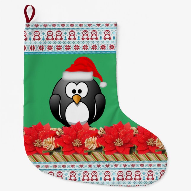 Christmas Stocking, Penguin Large Christmas Stocking (Front)