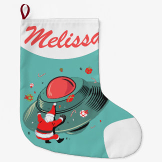Christmas Stocking Personal Name UFO Alien Area 51