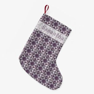 Christmas Stocking - Purple Quilt pattern and Name