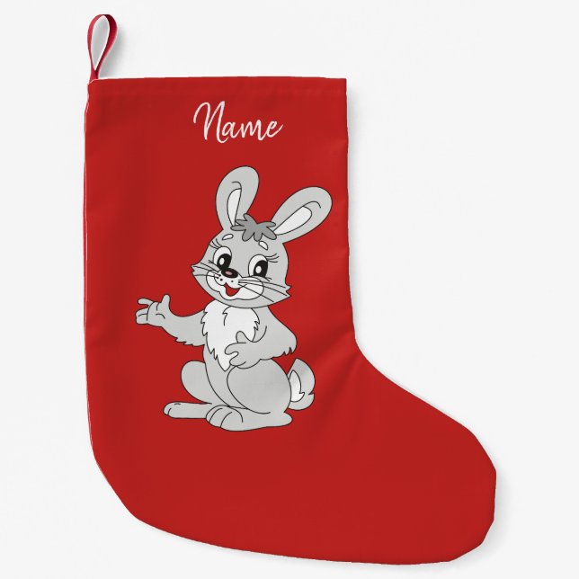 Christmas Stocking. Rabbit. Small Christmas Stocking (Front)
