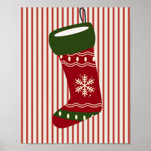 Christmas Stocking Red Poster