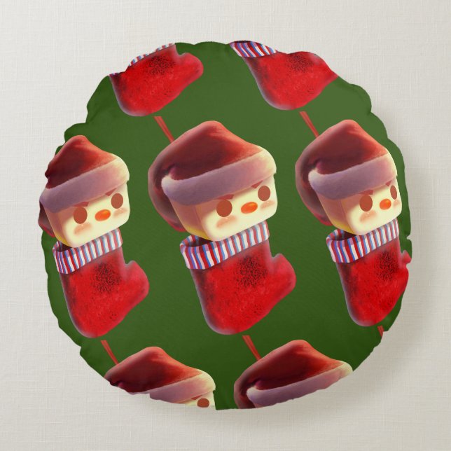 Christmas Stocking Round Cushion (Front)