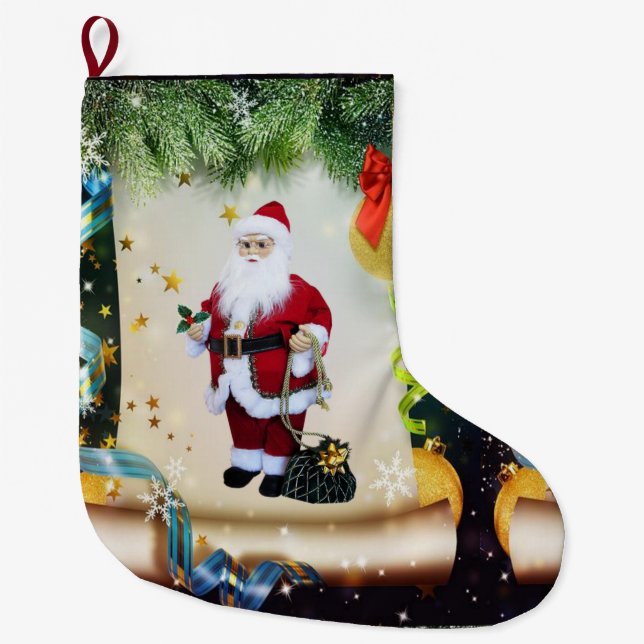 Christmas Stocking, Santa Large Christmas Stocking (Front)