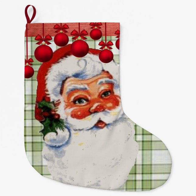 Christmas Stocking, Santa Large Christmas Stocking (Front)
