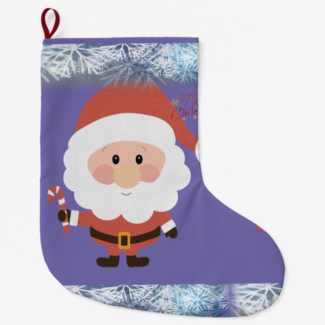 Christmas Stocking, Santa Large Christmas Stocking (Front)