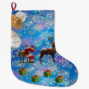 Christmas Stocking, Santa Large Christmas Stocking