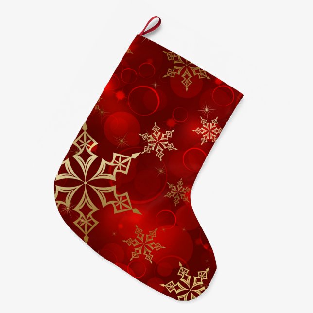 Christmas Stocking/Snowflakes Large Christmas Stocking (Front (Hanging))