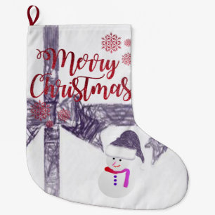 Christmas Stocking, Snowman Large Christmas Stocking