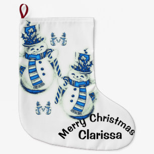 Christmas Stocking,  Snowman Large Christmas Stocking