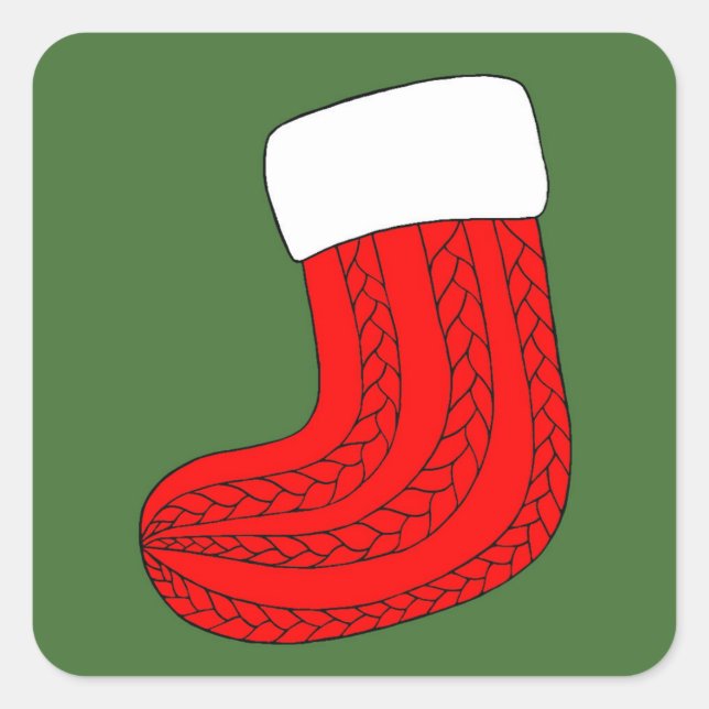 Christmas Stocking Square Sticker (Front)