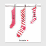 Christmas Stocking Sticker with Names<br><div class="desc">This design is a hand painted watercolor!</div>