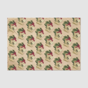 Christmas Stocking Vintage Victorian Antique Tissue Paper