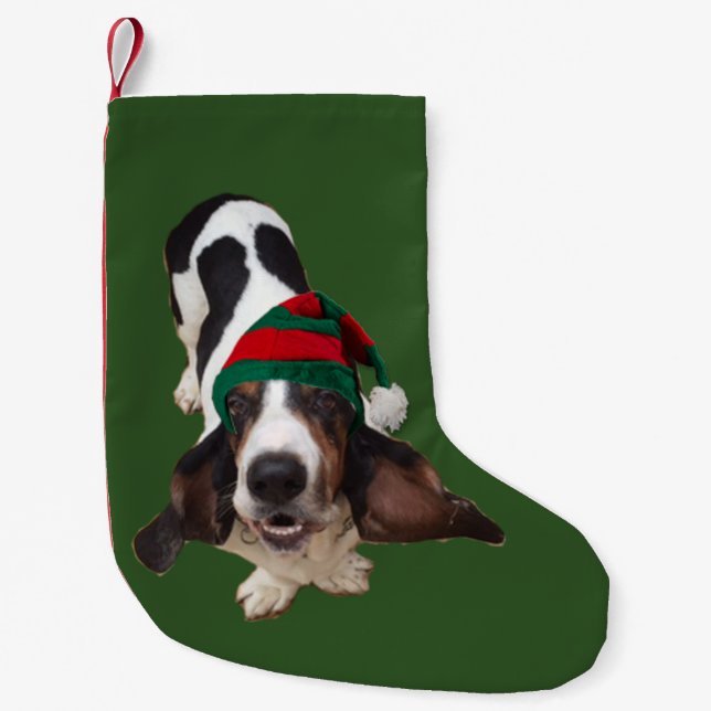 Christmas Stocking w/ basset hound (Front)