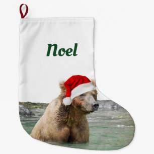 Christmas Stocking w/ grizzly bear