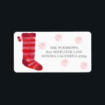 Christmas Stocking Watercolor  Label<br><div class="desc">Cute watercolor Christmas stocking return address envelope label for your holiday envelopes and packages.</div>