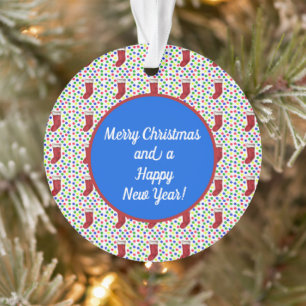 Christmas Stocking with Colourful Dots Ornament