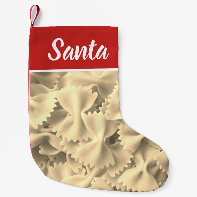 Christmas stocking with custom pasta food image (Front)