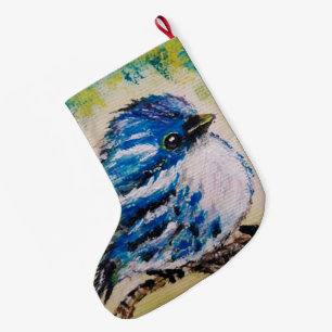 Christmas Stocking with Cute Bird