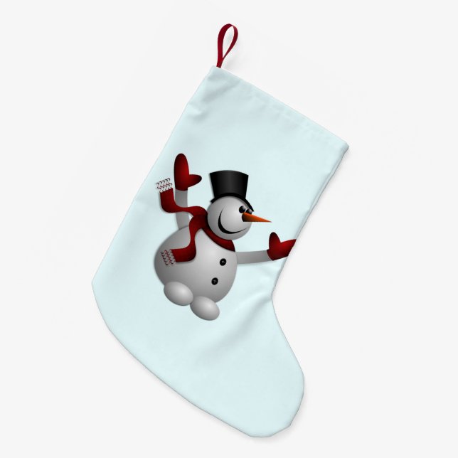 Christmas Stocking with Happy Snowman (Front (Hanging))
