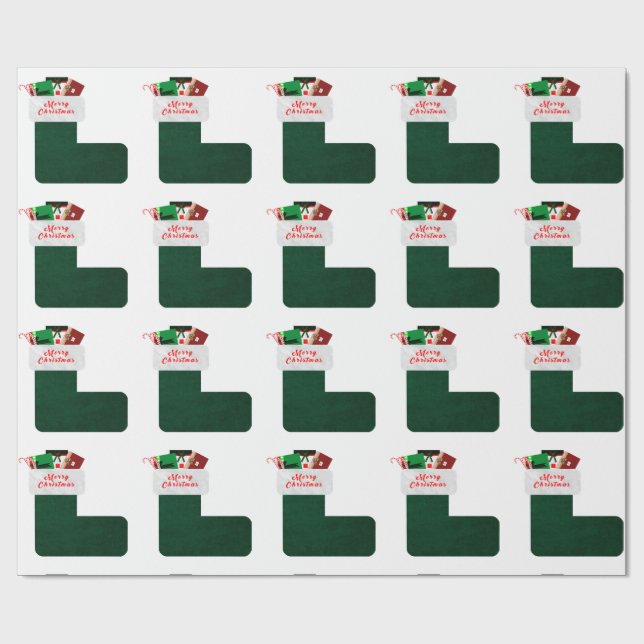 Christmas Stocking Wrapping Paper (Flat)