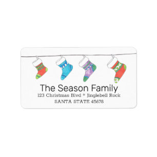 Christmas stockings address label