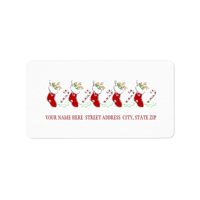Christmas Stockings Address Mailing Labels (Front)