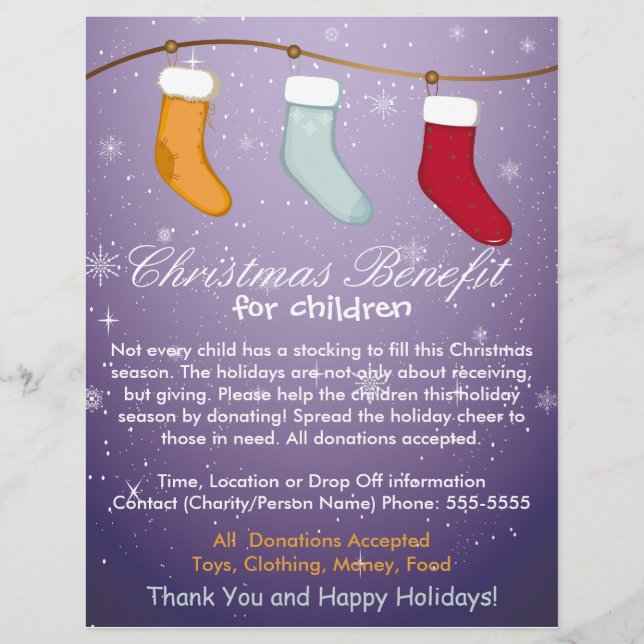 Christmas Stockings Benifit for Children Flyer (Front)