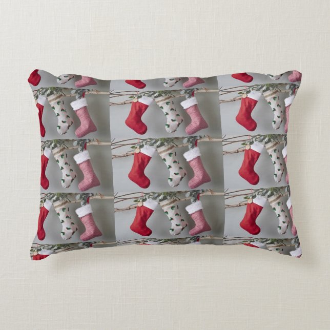 CHRISTMAS STOCKINGS DECORATIVE CUSHION (Front)