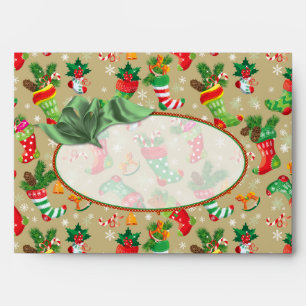 Christmas Stockings - fits 5"x7" cards Envelope