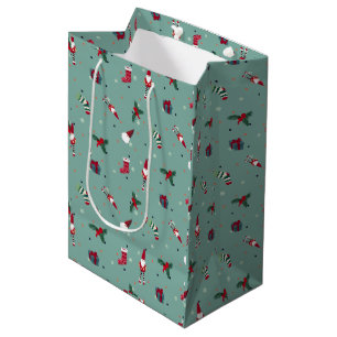 Christmas stockings, Santa Claus and presents Medium Gift Bag