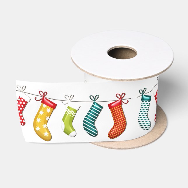 Christmas Stockings Satin Ribbon (Spool)