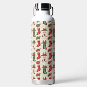 Christmas Stockings Seamless Pattern Water Bottle