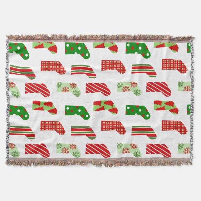 Christmas Stockings Throw Blanket (Front)