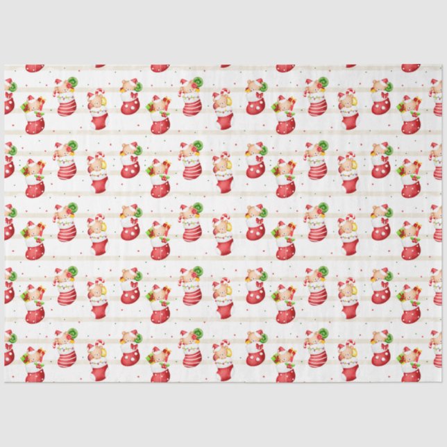 Christmas Stockings Tissue Paper (Front)