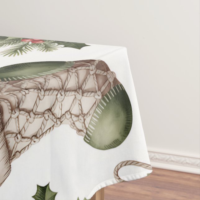 Christmas Stockings Winter Berries Tablecloth (In Situ)