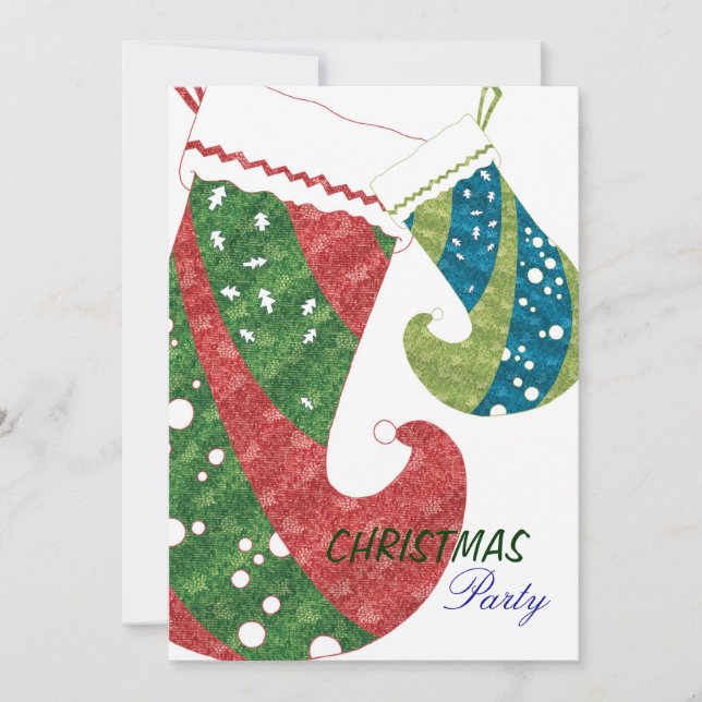 Christmas Stockings Winter Holiday Party Invitation (Front)