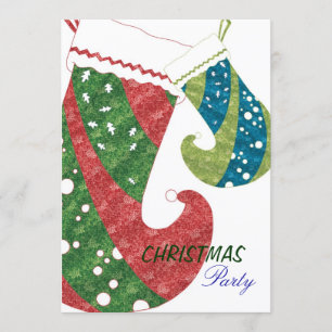 Christmas Stockings Winter Holiday Party Invitation