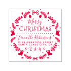 Christmas Stockings Wreath Name & Return Address