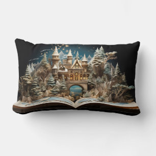 Christmas Storybook Castle Pop-Up Wonderland Lumbar Cushion