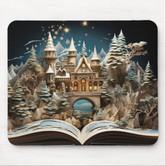 Christmas Storybook Castle Pop-Up Wonderland Mouse Pad
