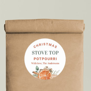 Christmas Stove Top Potpourri Gift Classic Round Sticker