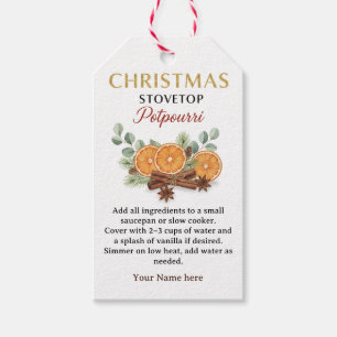 Christmas Stovetop Potpourri Recipe Tag Label