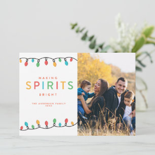 Christmas String Lights Making Spirits Bright Invitation