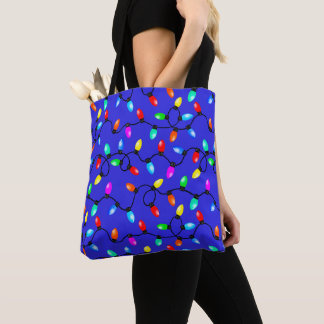 Christmas String Lights Pattern Tote Bag