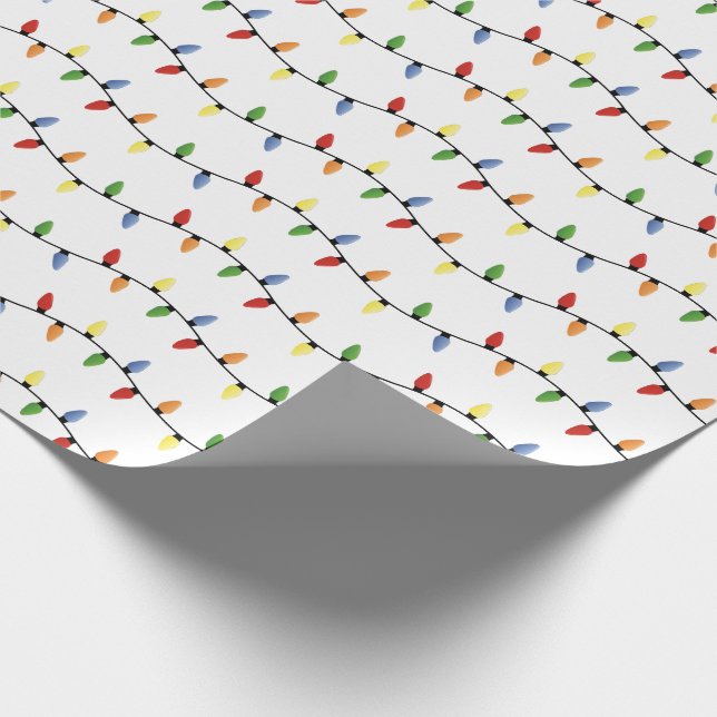 Christmas String Lights Wrapping Paper (Corner)